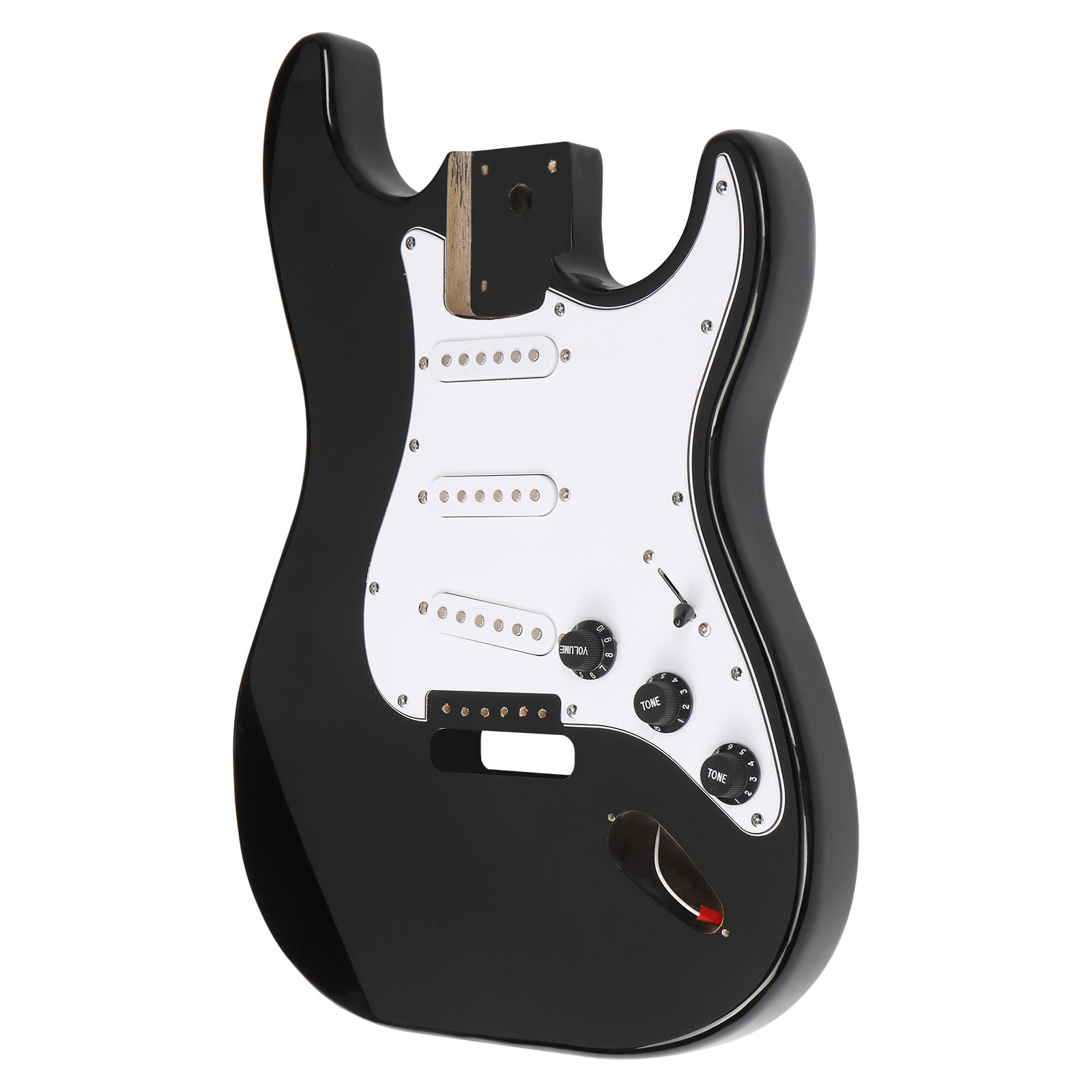 Ktaxon DIY Electric Guitar Kit, 6 String ST Style Electric Guitar Kits with Mahogany Body, Maple Neck and Accessories Black