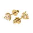 thumbnail image 2 of 1.5 ct Screw-Back Stud Earrings for Women | 6mm Round Cut Natural Morganite | 18K Yellow Gold, 2 of 5