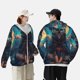 thumbnail image 4 of Fotbe Starry Sky Moon Wolf Leader Chaqueta con Protección Solar UPF 50+ para Hombre y Mujer, Camisa con Capucha y Bolsillos-X-Large, 4 of 7