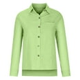 thumbnail image 4 of RMGVDSD Womens Tops Casual Blouses Women's Long Sleeve Shirts With Pockets Button Down Shirt Stylish Versatile Spring Summer Daily Wear Elegant Blouses, 4 of 4