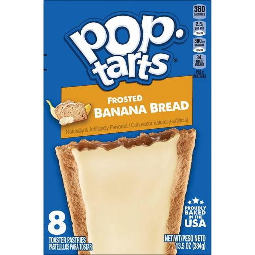 Pop-Tarts Toaster Pastries, Breakfast Foods, Kids Snacks, Frosted Banana Bread, 13.5Oz Box (8 Pop-Tarts) - Pack of 2