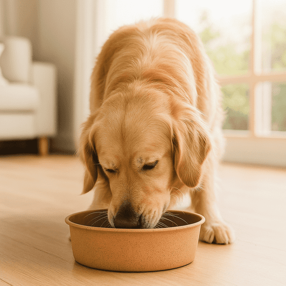 Premium Anti-Skid Stainless Steel Dog Bowl, Easy to Clean Pet Feeder by Pawpourri, 32.1 fl oz, Peach