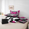thumbnail image 4 of 7 Pcs Zebra Print Comforter Set,Rose Pink Love Heart Romantic Valentine's Day Bedding Set,Chic Abstract Animal Skin Bed Set(Comforter+Fitted+Flat Sheet+Pillowcases+Pillow Covers),Twin, 4 of 5