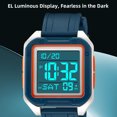 thumbnail image 3 of Reloj Deportivo Digital Impermeable Hombres Mujeres Doble Horario Stopwat EL Retroiluminación Alarma Casual Al Aire Libre, 3 of 7