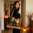 thumbnail image 3 of Women Halloween 3D Pattern Quilted Tote Handbag, 4x14x15 Inch Roomy Durable Shoulder Bag for Shopping, Outdoor, Cruise, Travel, Vacation, Fitness, Daily Use & Halloween Trick-or-Treat (A), 3 of 4
