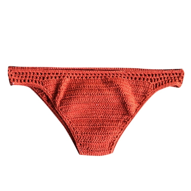 Catégorie de Produit Culottes pour Femmes / Titre du Produit Culottes Unies Faites à la Main pour Femmes - Bas de Bikini de Plage Confort Quotidien à la Mode