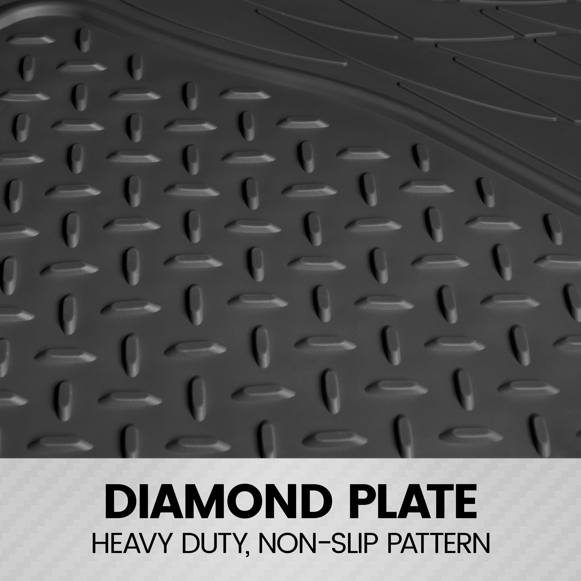 BDK Heavy Duty Rubber Car Cargo Trunk Mat, All-Weather Trimmable Liner, Universal Auto Cargo Protection, for SUV Sedan Van Truck, Black