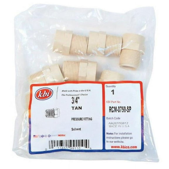Kbi RCM-0750-SP CPVC Male Adapter 0.75 in. Bg-10