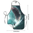 thumbnail image 2 of Pofeuu Surfing Shark Print Aprons with Pockets, Cute Aprons for Kitchen, Cooking, Server, Barber, Chef Apron, 2 of 7