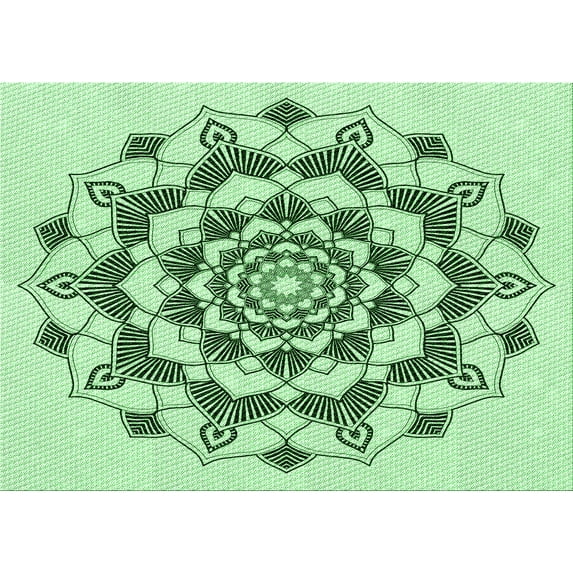 Ahgly Company Indoor Rectangle Patterned Mint Green Area Rugs, 2' x 4'