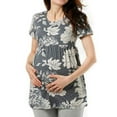 thumbnail image 4 of Jchiup women's maternity tops short sleeve side ruching round neck shirt, 4 of 5