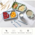 thumbnail image 4 of ACDANC 6Pcs Kids Dinnerware Set Lightweight Plate with Dividers and Handle Degradable Dishwasher Safe Plastic, 4 of 4