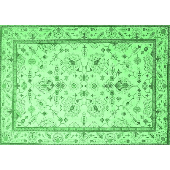 Ahgly Company Indoor Rectangle Persian Emerald Green Traditional Area Rugs, 3' x 5'