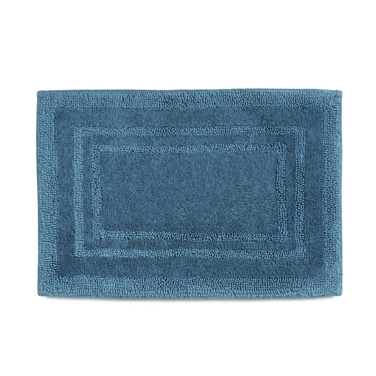 Chic Home Greyson 2 Piece Plush Cotton Bath Rug Set in Blue