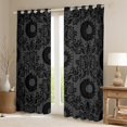 thumbnail image 2 of Manfei Black Damask Floral Blackout Curtains Set of 2 (52x84 Each), Mystic Moon Sun Window Curtains, Bohemian Mandala Western Curtains and Drapes, Window Curtains Bedroom Decor, 2 of 6