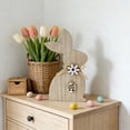 thumbnail image 2 of Easter Wooden Ornaments, Rabbit and Egg Flower Style for Bucolic Desktop Decor, Spring Accent, 2 of 6