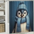 thumbnail image 6 of Creowell Penguin Printed Shower Curtain 100% Polyester Fabric Washable with Hooks for Bathroom Decoration 36x72, 6 of 7