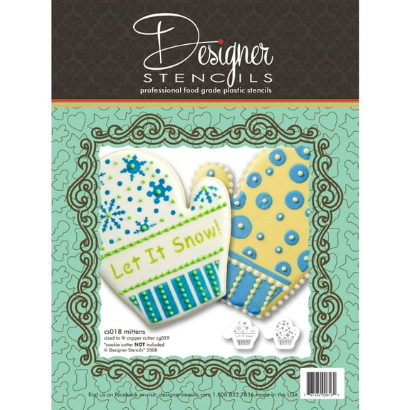 Two Mitten Cookie Stencils (no cutter) by Designer Stencils