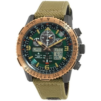 Citizen Eco-Drive PCAT World Time Chronograph, Green Dial, Men's