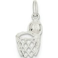 thumbnail image 1 of 925 Sterling Silver Basketball In Hoop (10x22mm) Pendant / Charm, 1 of 1