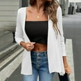 thumbnail image 2 of Loopsun Womens Jackets, Cardigan for Women, Women's Casual Loose Solid Long Sleeve Cardigan Tops White M, 2 of 5