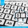 thumbnail image 3 of Teclado inalámbrico Nuklz N Magnus 325 de letras grandes, negro y blanco, 3 of 9