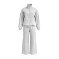 thumbnail image 7 of Teuyenhk Womens Two Piece Sweat Sets Cozy Fleece Lined Sweatsuits Quarter Zip High Neck Pullover with Sweatpants Fashion Athleisure Tracksuit, 7 of 7