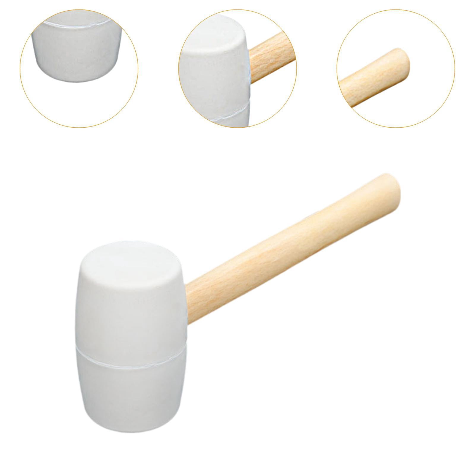 Colaxi Rubber Mallet Hammer Installation Hammer Lightweight White Rubber Head Mallet Rubber Hammer Head for Building Tent Stakes DIY 530g