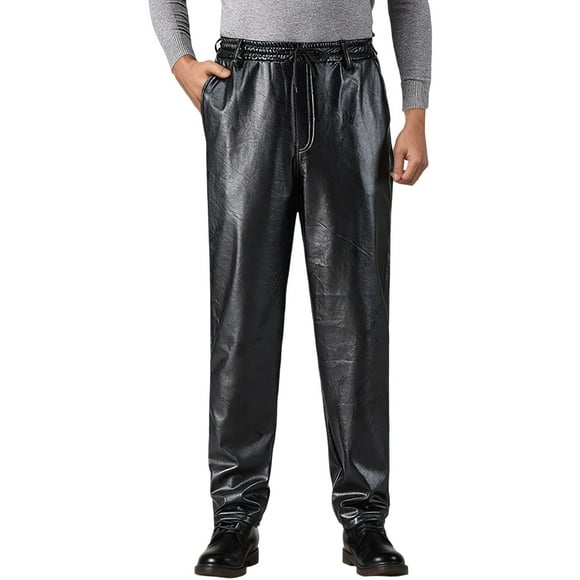 DGMIOCS Pantalon Décontracté pour Homme d'Hiver Thermique Coupe-Vent Doublé pour Conduite Extérieure, Moto, Travail, Service et Port Quotidien Confortable Noir TG