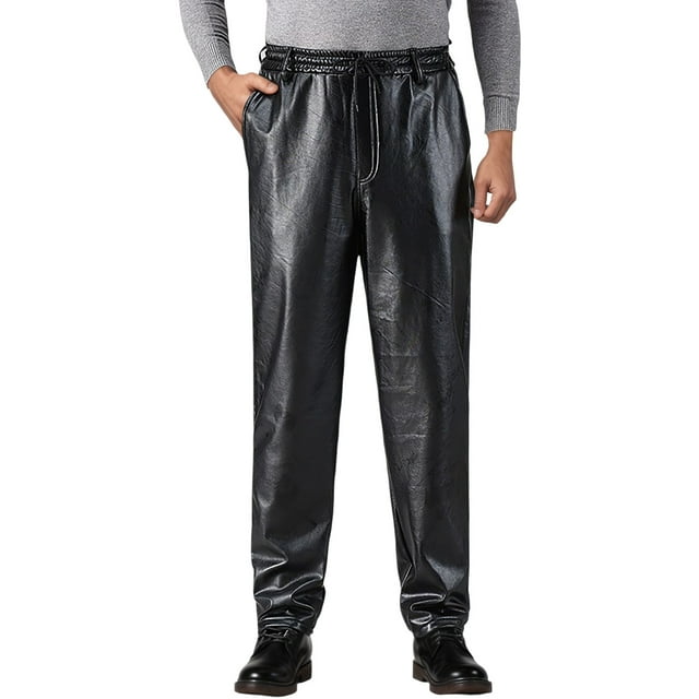 Men Winter Thermal Windproof Riding Motorcycle Work Trousers Thickened Lined Comfortable Loose Fit Outdoor Driving Duty Daily Wear Durable Warmth