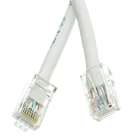 5' White Patch Cable - Cat5e White Ethernet Patch Cable, Bootless, 5 foot