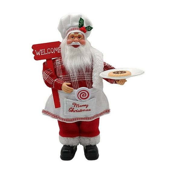 Christmas Doll Santa Claus Figurine Decoration Sitting Decor 30cm Holiday Statue Plastic DIY Gift 11\.8 Inch New Year Type 3