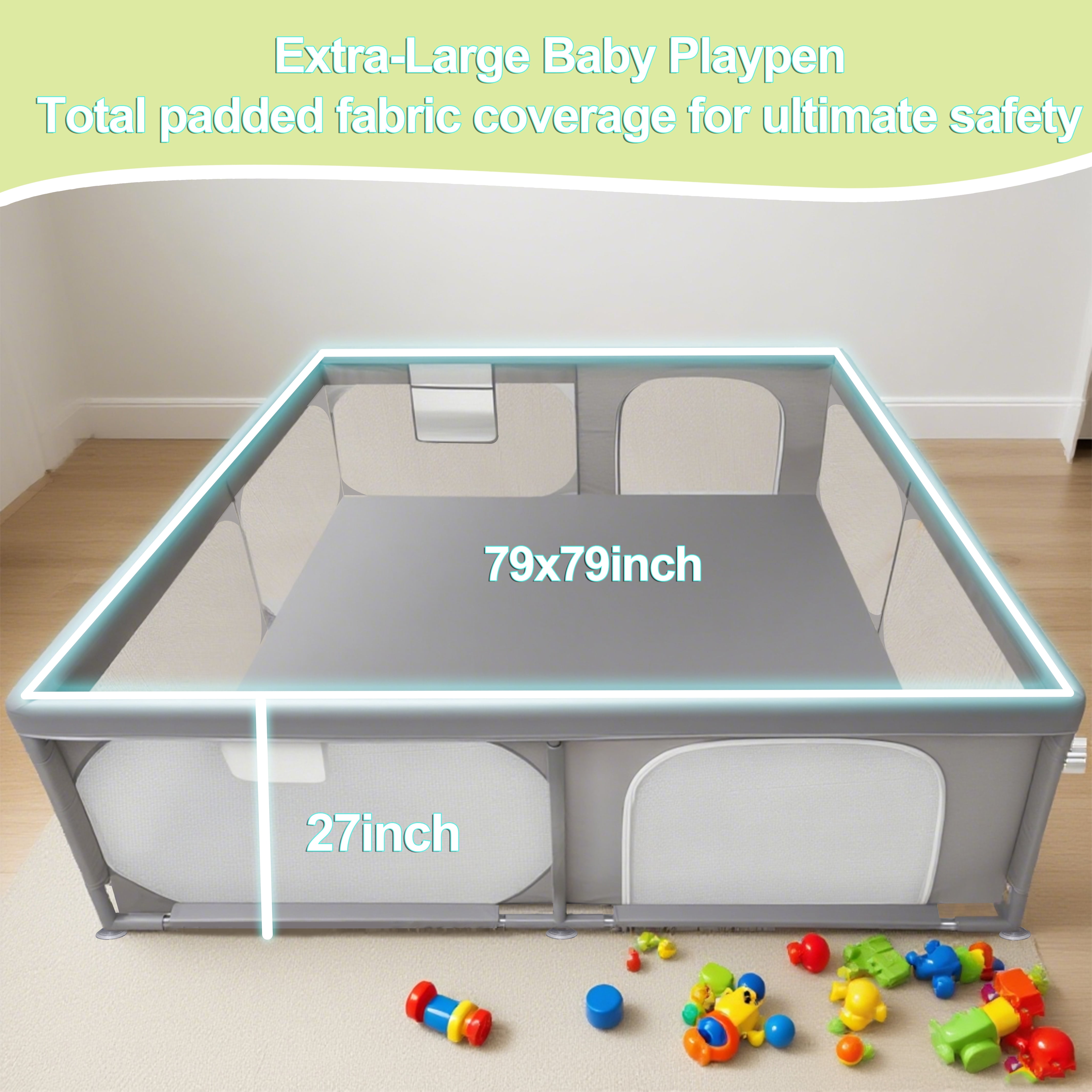 XDMTWLKJ Baby Playpen 79x79 in Extra Large Play Yard Gate Fence for Babies and Toddlers