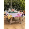 thumbnail image 3 of Outdoor Tablecloth with Umbrella Hole for Patio/Picnic/Party/Camping, Spring Floral Waterproof Table Cloth Rectangle Table Cover Washable, Farmhosue Truck Oil Painting Flowers Pink Ombre (52"x 70"), 3 of 8