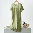 thumbnail image 2 of Yuanlong Womens Nightgown Short Sleeve Floral & Bow Pattern Sleep Dress Cute Sleepshirts For Cozy Home & Daily Loungewear, 2 of 3
