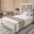 thumbnail image 1 of Abstract Bed Runner, Tricolor Vertical Stone Like Motifs Rhythmic Print, Decorative Accent Bedding Scarf for Hotels Homes and Guestrooms, Twin, Coffee Grey, by Ambesonne, 1 of 2