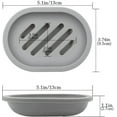 thumbnail image 5 of Syenll 2 Pack Soap Dish with Drain, Double Layer Plastic Draining Soap Holder for Bathroom Shower Kitchen (Gray), 5 of 8