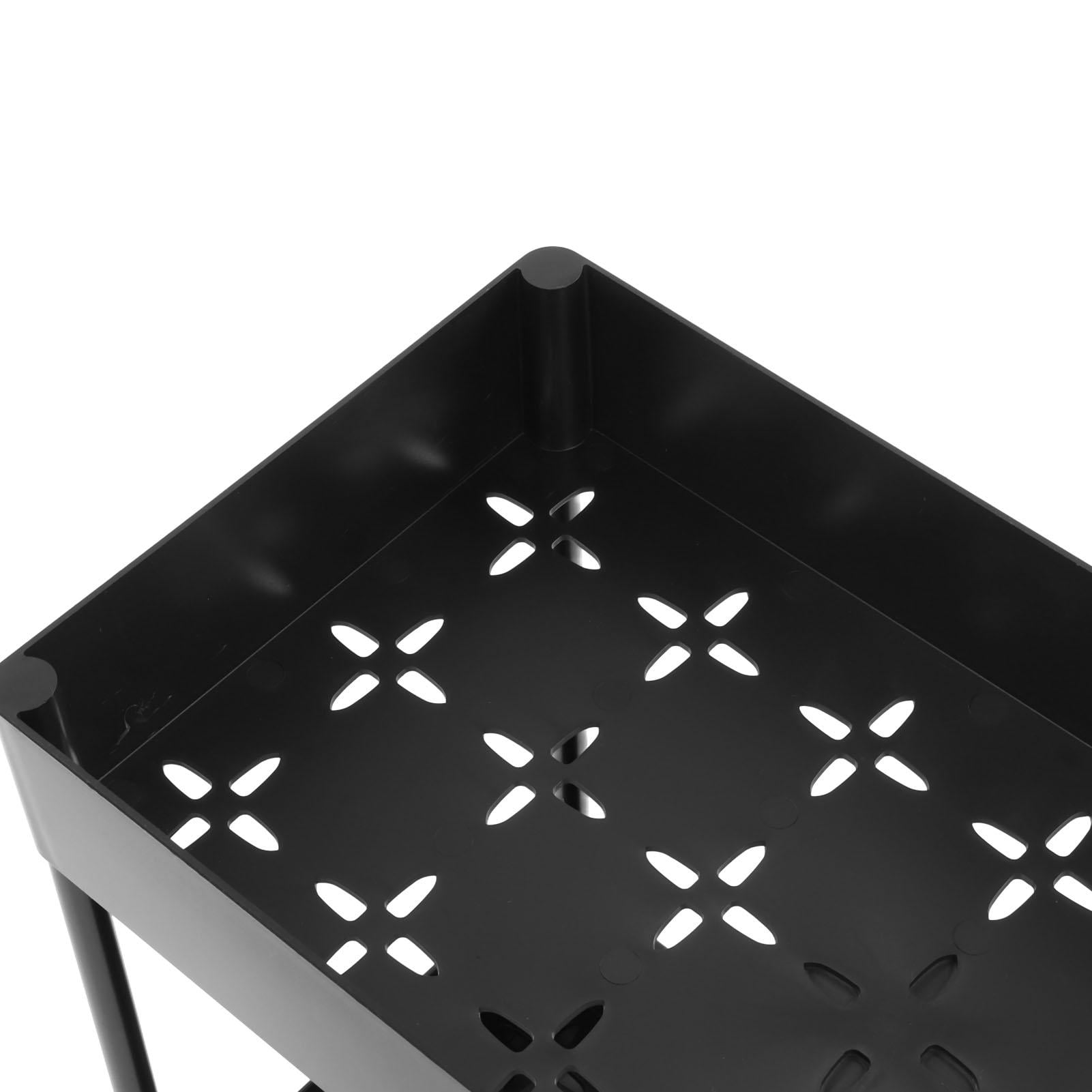 LAZIOEGR Slide Out Under Sink Organizers Large Capacity Storage Baskets for Bathrooms Kitchens Closets Laundry Rooms Offices Black Countertop Organizer Rack 15.75 inches