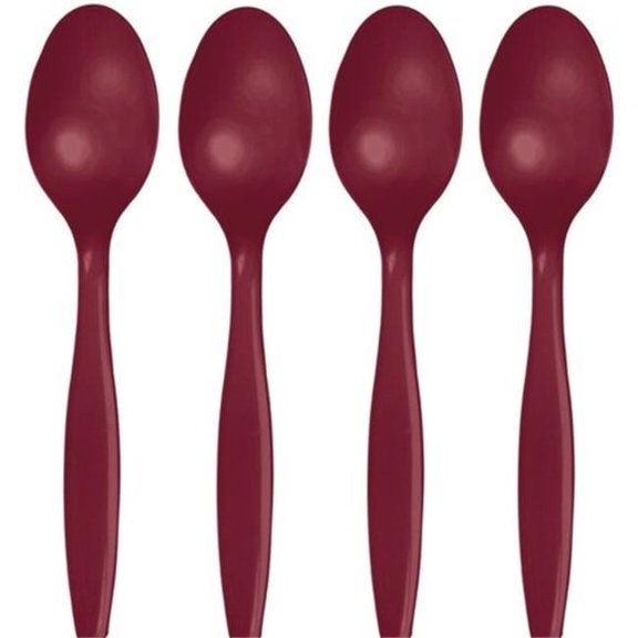 Hoffmaster Group 011922 Premium Plastic Spoons, Burgundy - 24 per Case - Case of 12