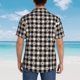 thumbnail image 4 of Balery Black Plaid Heart Camisas hawaianas de manga corta para hombre, camisas playeras de corte holgado, camisas de vacaciones con botones,XX-Large, 4 of 7