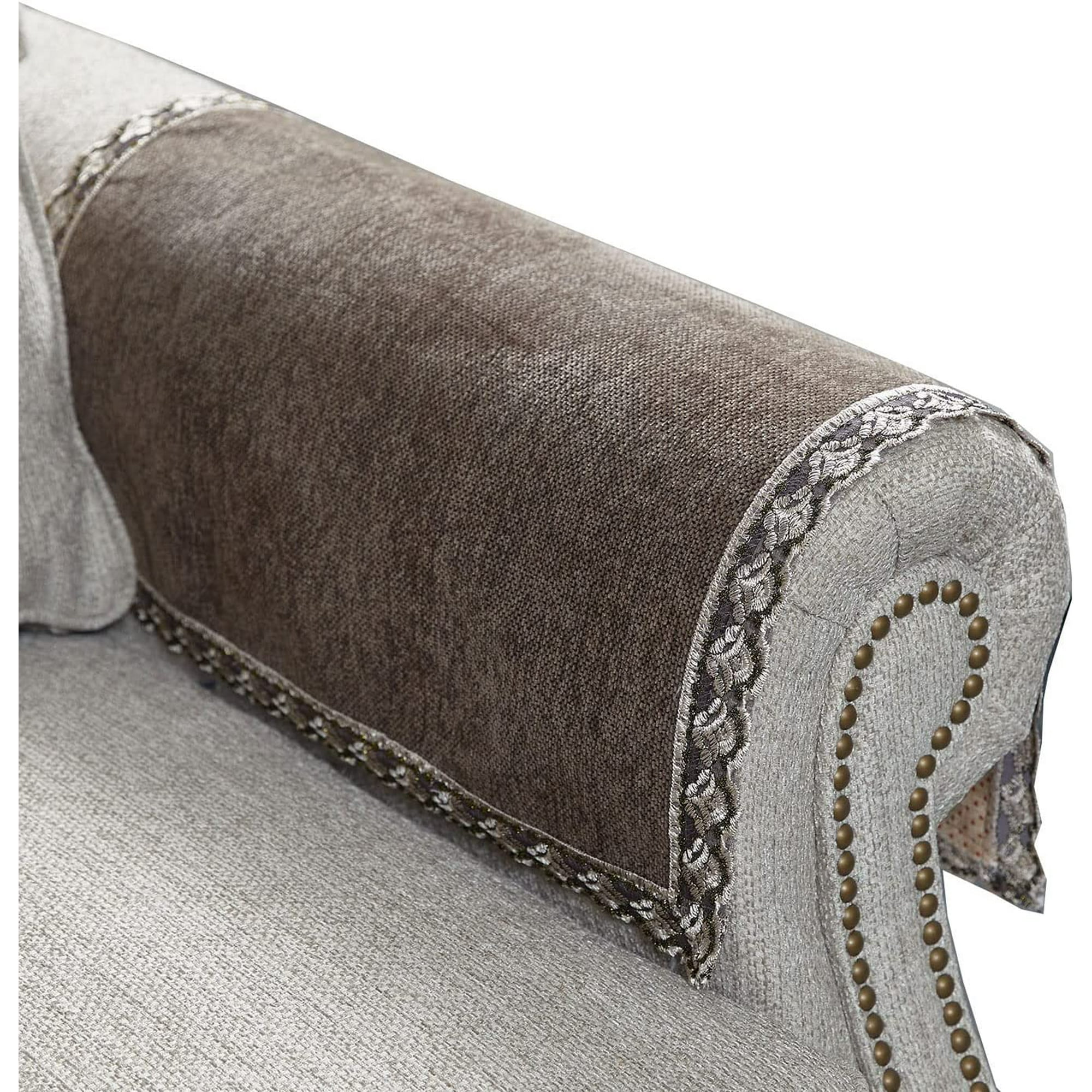 Sofa Arm Covers Anti Slip Lace Sofa Arm Covers Set of 2 For Living Room Recliner Chair Leather Sofa HZW Brown Walmart