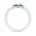 thumbnail image 2 of ANGARA Natural Vintage Inspired Two Stone Emerald Ring with Diamonds in 14K White Gold for Women (Size-3.7mm) | May Birthstone, Birthday, Anniversary, Jewelry Gift for Women | Natural Emerald Ring, 2 of 8