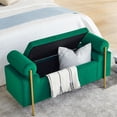 thumbnail image 2 of Velvet Upholstered Storage Ottoman / Comfort and Style for Home Use, 2 of 4