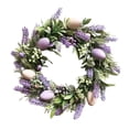 thumbnail image 2 of veasfak Round Easter Wreath with Pastel Eggs Front Door Spring Pendant Artificial Flower E, 2 of 9