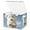 Bichon Frise Puppy Is Flying In The Air, variant on Foldable Fabric Storage Bin With Handle Collapsible Basket Box Storage With Lid Organizer Cat Couple