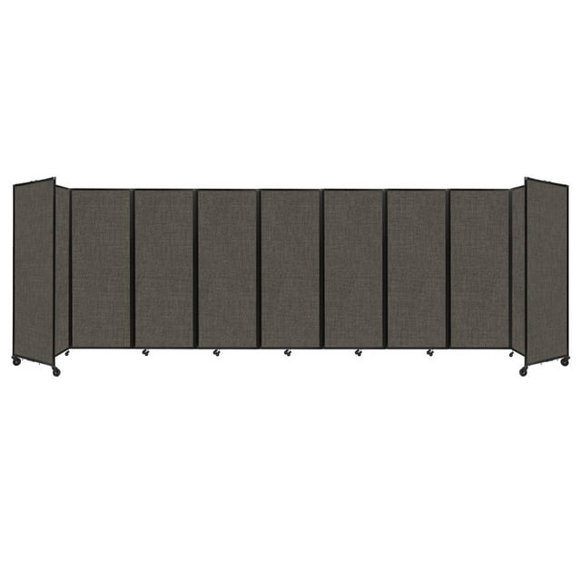 "Versare Room Divider 360 Portable Wall Partition | 9 Panels Wide | 25' x 7'6" Mocha Fabric Panels"
