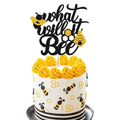 What Will It Bee Gender Reveal Cake Topper Bumble Bee Theme Gender Reveal Cake Decoration He Or She Baby Shower Event Party Decor Supplies Walmart Com