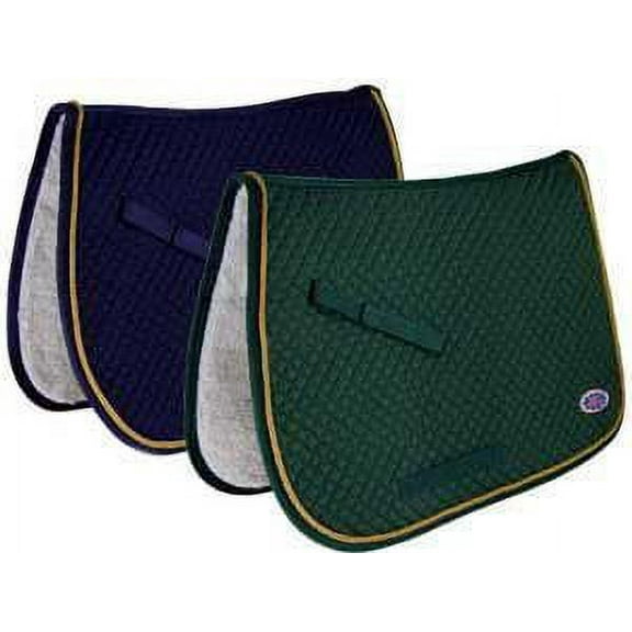 Derby All Purpose English Saddle Pad with Fleece Padding & Gold Rope Trim - Hunter Green