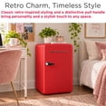 thumbnail image 4 of Frigidaire 3.2 Cu. ft. Retro Refrigerator, Mini Fridge with Freezer for Apartment, Dorm, Office, Bedroom, Red, 4 of 11
