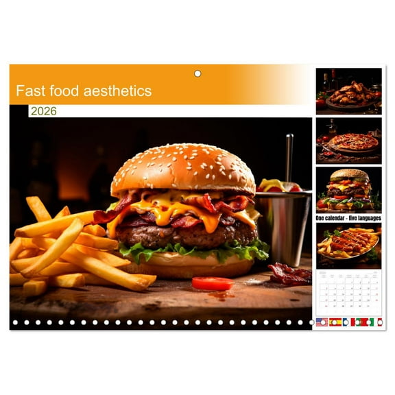Fast food aesthetics (Monthly Wall Calendar 2026 16.5 x 23.4 (open)), CALVENDO 14 Month Calendar